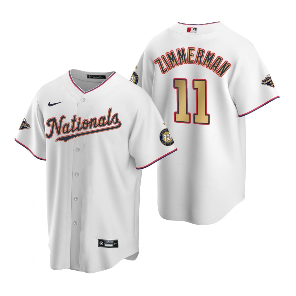 2020 Men Washington Nationals #11 Zimmerman White MLB Jerseys